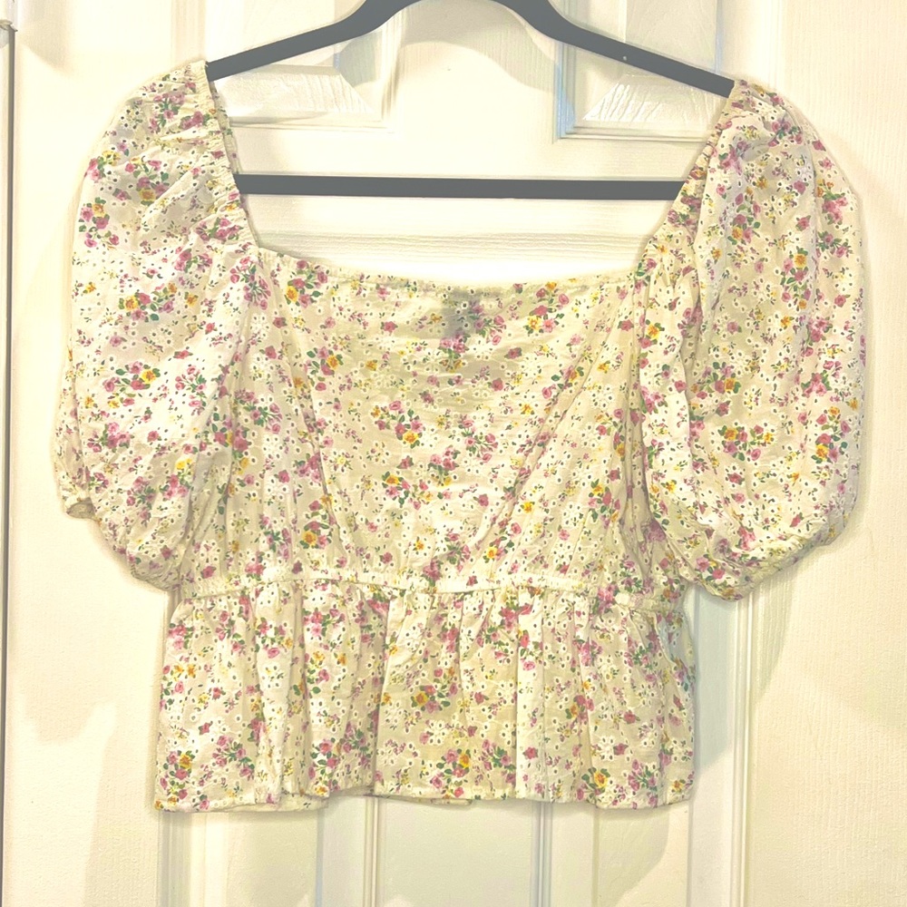 WILD FABLE Floral Peasant Top